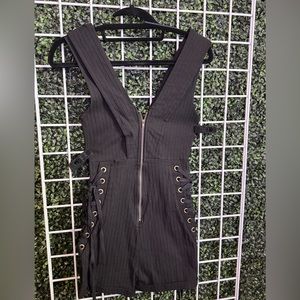 Fashion Nova- Jet Set Life Romper- Black- Size Small - NWT